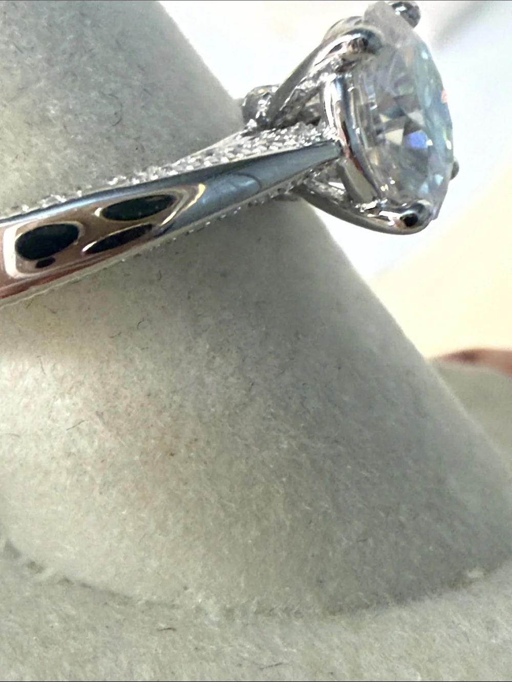 3.99 CTW Sterling Silver Round-Cut Moissanite Ring MSRP $287